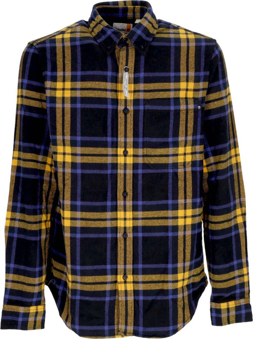 TIMBERLAND-Camicia-Manica-Lunga-Uomo-L/s-Heavy-Flannel-Plaid-Shirt-Black-da-uomo