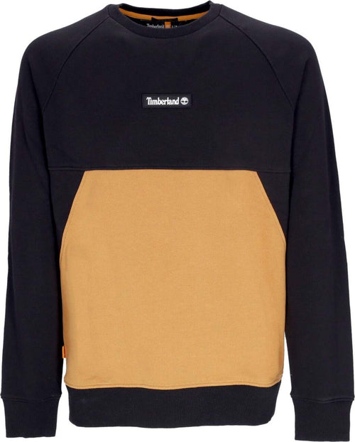 TIMBERLAND-Felpa-Girocollo-Uomo-Cut&-Sew-Crewneck-Black/wheat-Boot-da-uomo