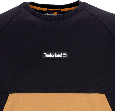 TIMBERLAND-Felpa-Girocollo-Uomo-Cut&amp;-Sew-Crewneck-Black/wheat-Boot-da-uomo