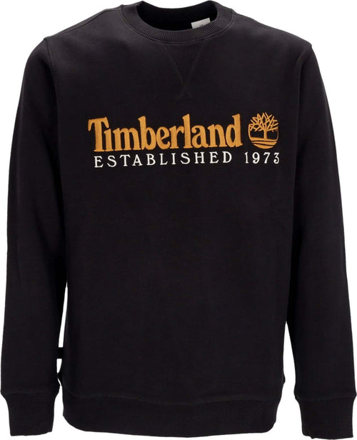 TIMBERLAND-Felpa-Girocollo-Uomo-L/s-Est-1973-Crewneck-Black-da-uomo
