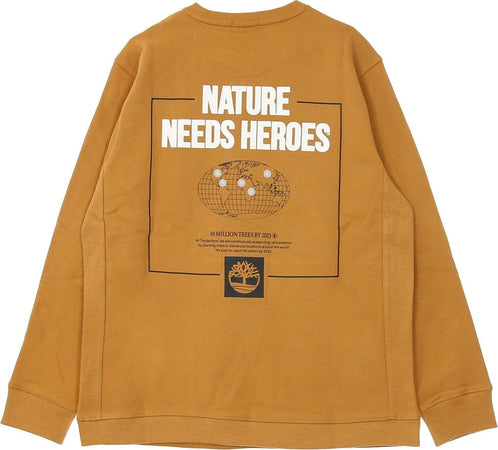 TIMBERLAND-Felpa-Leggera-Girocollo-Uomo-Nnh-Crewneck-Sweatshirt-Wheat-Boot-da-uomo