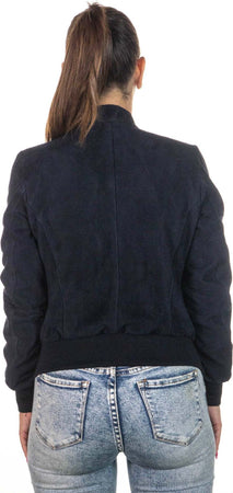 Timberly---Bomber-Donna-Blu-in-vera-pelle-camoscio