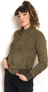 Timberly---Bomber-Donna-Verde-in-vera-pelle-camoscio