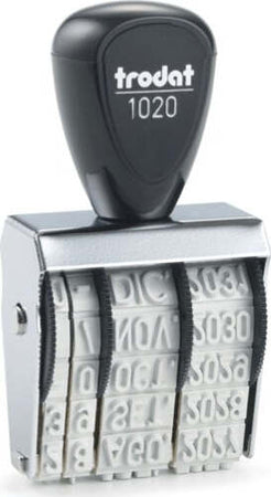 Timbro Datario 1020 - manuale - 5 mm - Trodat Cancelleria e prodotti per ufficio/Archivio ufficio e accessori per scrivania/Etichette divisori per schedario e timbri/Timbri e materiali per timbri/Timbri Eurocartuccia - Pavullo, Commerciovirtuoso.it