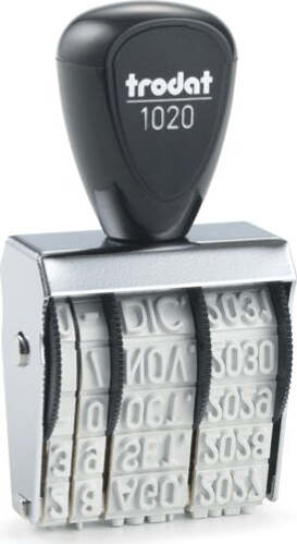 Timbro Datario 1020 - manuale - 5 mm - Trodat Cancelleria e prodotti per ufficio/Archivio ufficio e accessori per scrivania/Etichette divisori per schedario e timbri/Timbri e materiali per timbri/Timbri Eurocartuccia - Pavullo, Commerciovirtuoso.it