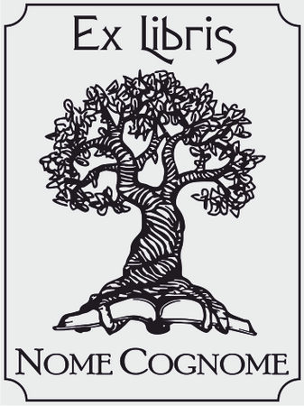 Timbro Ex Libris Albero - 30x40 mm - timbriexlibris