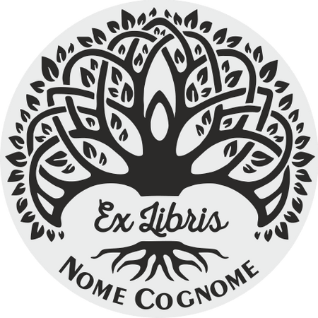 Timbro Ex Libris Albero - d. 40 mm - timbriexlibris