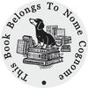 Timbro Ex Libris Bassotto su Libri - d. 40 mm - timbriexlibris
