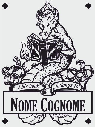 Timbro Ex Libris Drago - 30x40 mm - timbriexlibris