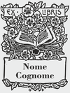 Timbro Ex Libris Fiori su Libro - 30x40 mm - timbriexlibris