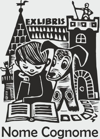 Timbro Ex Libris Personalizzabile Immagine Bambino Con Cane in Legno 30x40 mm Cancelleria e prodotti per ufficio/Archivio ufficio e accessori per scrivania/Etichette divisori per schedario e timbri/Timbri e materiali per timbri/Timbri ExLibris - Voghera, Commerciovirtuoso.it