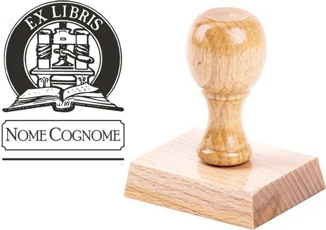 Timbro Ex Libris Personalizzabile Immagine Pressa In Legno 30x40 Mm Cancelleria e prodotti per ufficio/Archivio ufficio e accessori per scrivania/Etichette divisori per schedario e timbri/Timbri e materiali per timbri/Timbri ExLibris - Voghera, Commerciovirtuoso.it