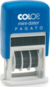 Timbro Mini Dater S160-L1 Datario + PAGATO - 4 mm - autoinchiostrante - Colop Cancelleria e prodotti per ufficio/Archivio ufficio e accessori per scrivania/Etichette divisori per schedario e timbri/Timbri e materiali per timbri/Timbri Eurocartuccia - Pavullo, Commerciovirtuoso.it