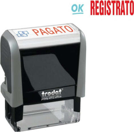 Timbro Office Printy Eco - REGISTRATO - 47x18 mm - Trodat Cancelleria e prodotti per ufficio/Archivio ufficio e accessori per scrivania/Etichette divisori per schedario e timbri/Timbri e materiali per timbri/Timbri Eurocartuccia - Pavullo, Commerciovirtuoso.it