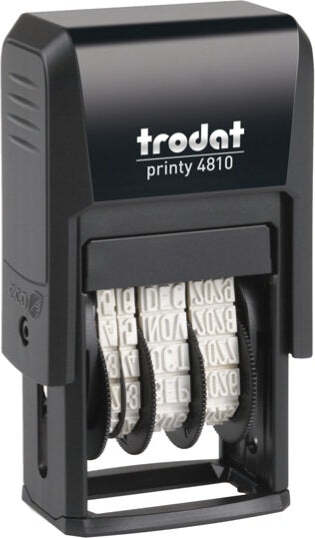 Timbro Printy Dater Eco 4810 Datario - 3 8 mm - autoinchiostrante - Trodat Cancelleria e prodotti per ufficio/Archivio ufficio e accessori per scrivania/Etichette divisori per schedario e timbri/Timbri e materiali per timbri/Timbri Eurocartuccia - Pavullo, Commerciovirtuoso.it