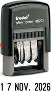 Timbro Printy Dater Eco 4820 Datario - 4 mm - autoinchiostrante - Trodat Cancelleria e prodotti per ufficio/Archivio ufficio e accessori per scrivania/Etichette divisori per schedario e timbri/Timbri e materiali per timbri/Timbri Eurocartuccia - Pavullo, Commerciovirtuoso.it