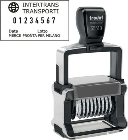 Timbro Professional 4.0 55510-PL Numeratore - 10 colonne 5 mm - autoinchiostrante - Trodat Cancelleria e prodotti per ufficio/Archivio ufficio e accessori per scrivania/Etichette divisori per schedario e timbri/Timbri e materiali per timbri/Timbri Eurocartuccia - Pavullo, Commerciovirtuoso.it