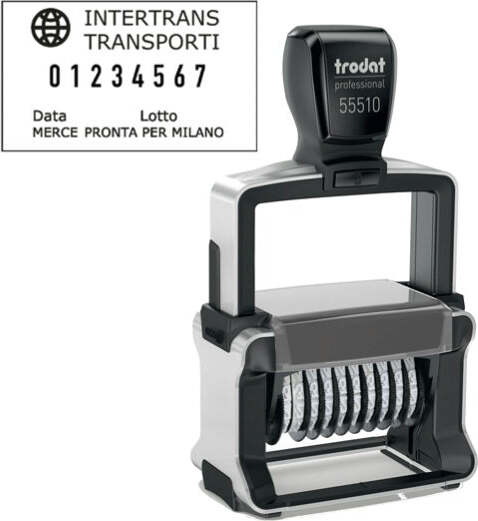 Timbro Professional 4.0 55510-PL Numeratore - 10 colonne 5 mm - autoinchiostrante - Trodat Cancelleria e prodotti per ufficio/Archivio ufficio e accessori per scrivania/Etichette divisori per schedario e timbri/Timbri e materiali per timbri/Timbri Eurocartuccia - Pavullo, Commerciovirtuoso.it