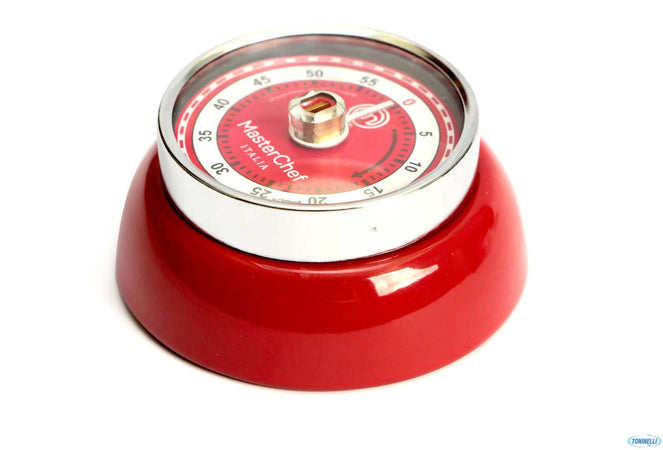 Timer Cucina Meccanico-Masterchef in Metallo Rosso Con Calamita Contaminuti Robusto 60min Cm 7,3 Masterchef Italia