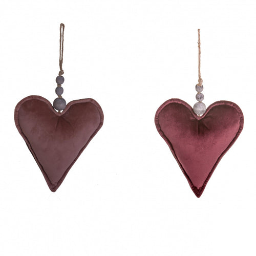 Cuori appendibili 18 cm in tessuto vellutato decorazione per interno