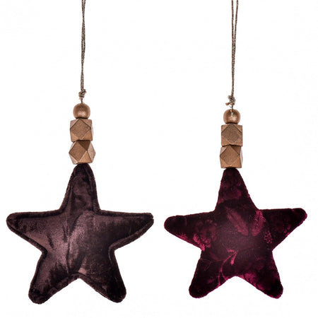 Stella in velluto decorazione natalizia pendaglio per albero di natale h 18 cm