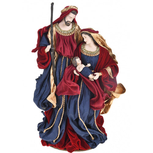 Natività monoblocco per presepe in tessuto decorazione natalizia h 47 cm