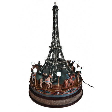 Statuetta Tour Eiffel con led e luci in resina decorazione natalizia