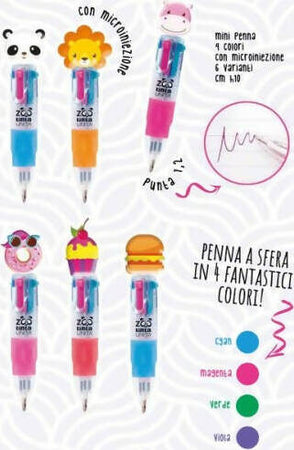Tinta Unita Mini Penna 4 Colori Con Micoriniezione Zoo Cancelleria e prodotti per ufficio/Penne matite scrittura e correzione/Penne e ricariche/Penne roller a inchiostro gel Cartoleria Deja Vu - Crotone, Commerciovirtuoso.it