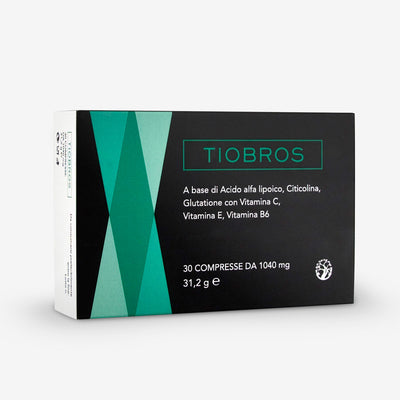 Tiobros Integratore Antiossidante 30 Compresse Supporto per Sistema Nervoso, Detox Epatico e Cellule Danneggiate