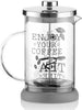 Tisaniera In Vetro Bicchiere Con Filtro Tisane Infusi 350 Ml Caff? Latte Tisana Cucina > Barattoli e Contenitori Trade Shop italia - Napoli, Commerciovirtuoso.it