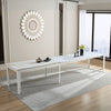 Tavolo Capella con gambe in ferro, piano in ceramica e allunghe in MDF 160/400 x 90 x h 75 cm
