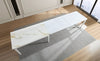 Tavolo Capella con gambe in ferro, piano in ceramica e allunghe in MDF 160/400 x 90 x h 75 cm