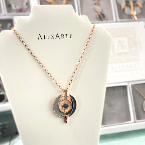 Collana Orbital Saturno Alexarte in Cristalli e Oro