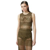 Pinko canotte e top donna pinko - gonzano top fantasy - verde militare da donna