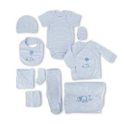 Set 10 pezzi neonato bambino o bambina in 100% cotone misura nascita orgnaico by irge set corredino con copertina cappellino bavetta calzini body camicine