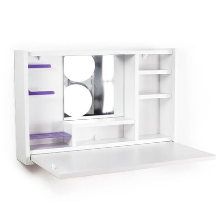 Toeletta da trucco richiudibile Leeta con specchio finitura bianco lucido