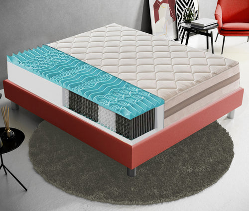 Materasso Molle insacchettate e memory foam 9 Zone differenziate Altezza 22 cm