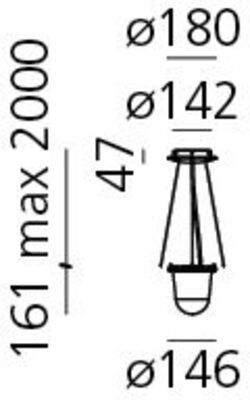 Tolomeo Lampione Outdoor Suspension lampada da soffito per esterni