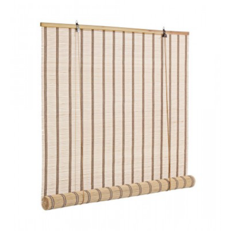Tenda Tolosa marrone in bamboo, barre in legno e filo di poliestere copertura 75%