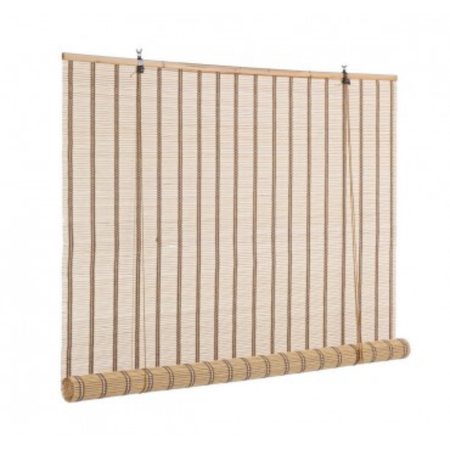 Tenda Tolosa marrone in bamboo, barre in legno e filo di poliestere copertura 75%