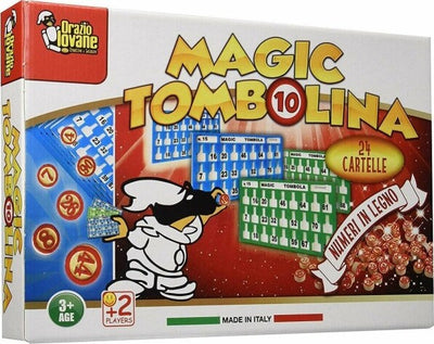 Tombola-Magic-Tombolina-Con-24-Cartelle-Cartellone-E-Numeri-In-Legno