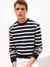 Tommy Hilfiger felpa uomo a righe in cotone terry regular fit blu