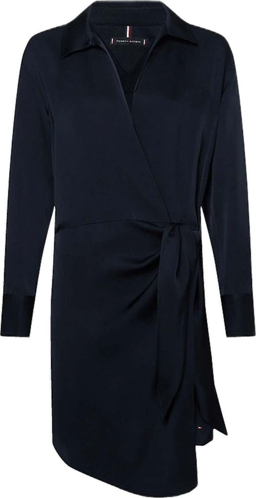Tommy-Hilfiger-Abiti-CREPE-KNOTTED-SHORT-SHIRT-DRESS-da-donna