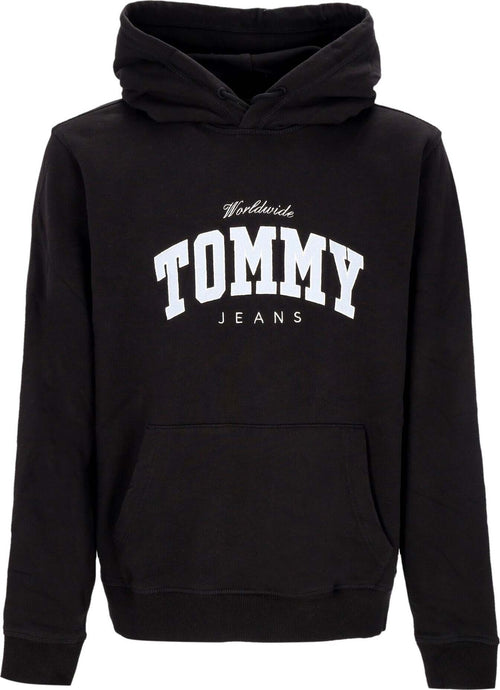 Tommy-Hilfiger-Felpa-Leggera-Cappuccio-Uomo-Regular-Ny-Varsity-Hoodie-Black-da-uomo