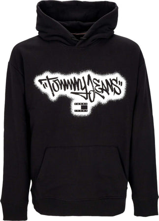Tommy-Hilfiger-Felpa-Leggera-Cappuccio-Uomo-Relaxed-Spray-Graffiti-Hoodie-Black-da-uomo