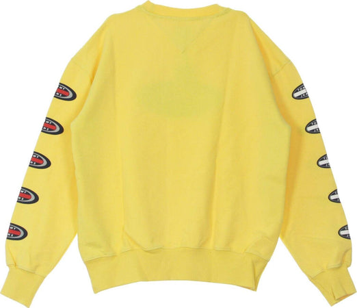Tommy-Hilfiger-Felpa-Leggera-Girocollo-Donna-Oval-Sweatshirt-Goldfinch-da-donna