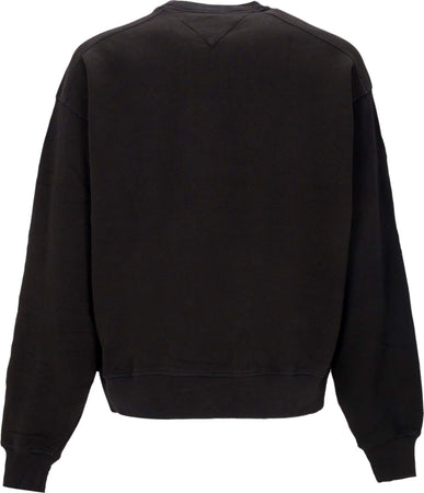 Tommy-Hilfiger-Felpa-Leggera-Girocollo-Uomo-Boxy-Varsity-Crewneck-Ext-Black-da-uomo