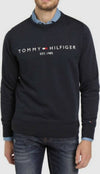 Tommy Hilfiger Felpa Uomo Tinta Unita Girocollo Felpa in Misto Cotone Con Logo Moda/Uomo/Abbigliamento/Felpe/Felpe senza cappuccio Euforia - Bronte, Commerciovirtuoso.it