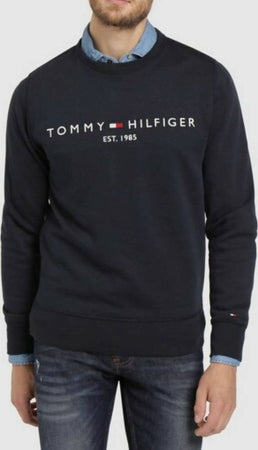 Tommy Hilfiger Felpa Uomo Tinta Unita Girocollo Felpa in Misto Cotone Con Logo Moda/Uomo/Abbigliamento/Felpe/Felpe senza cappuccio Euforia - Bronte, Commerciovirtuoso.it
