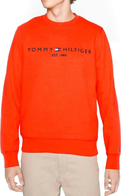 Tommy Hilfiger Felpa Uomo Tinta Unita Girocollo Felpa in Misto Cotone Con Logo Moda/Uomo/Abbigliamento/Felpe/Felpe senza cappuccio Euforia - Bronte, Commerciovirtuoso.it